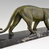 Art Deco sculpture of a walking panther