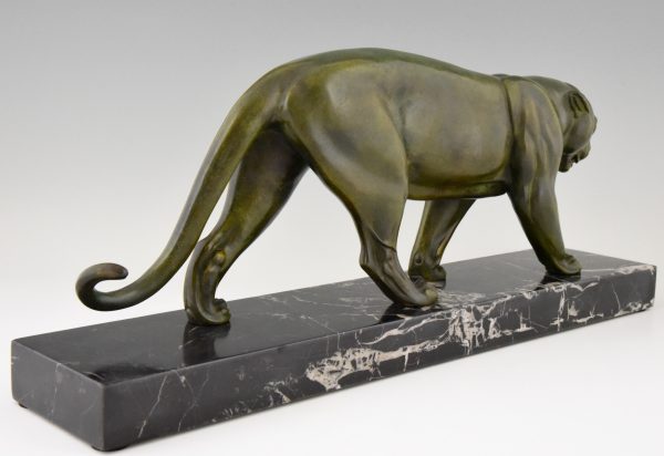 Art Deco sculpture of a walking panther