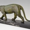 Art Deco sculpture of a walking panther