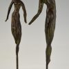 2 Sculptures moderne en bronze danseurs