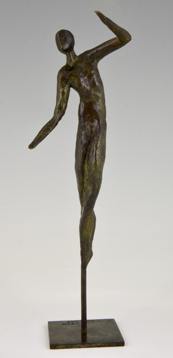 2 Sculptures moderne en bronze danseurs