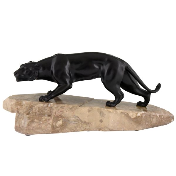 Art Deco bronze sculpture panther.