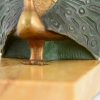Art Deco Buchstützen Bronze Pfauen