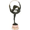 Art Deco bronzen sculptuur danseres met hoepel