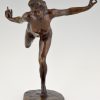 Art Nouveau Bronze Skulptur Tamara Karsavina, Russische Ballerina
