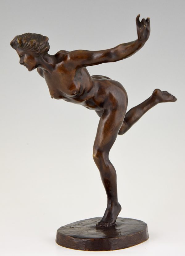 Art Nouveau sculpture bronze Tamara Karsavina ballerine Russe.