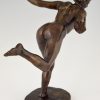 Art Nouveau Bronze Skulptur Tamara Karsavina, Russische Ballerina