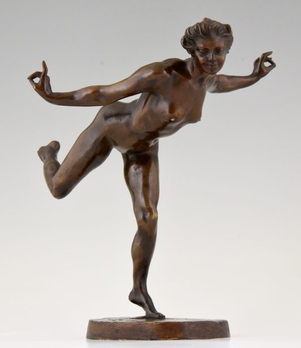 Art Nouveau bronze sculpture of Tamara Karsavina, Russian ballerina