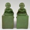 Art Deco bookends with children