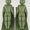 Art Deco bookends with children