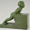 Art Deco bookends with children