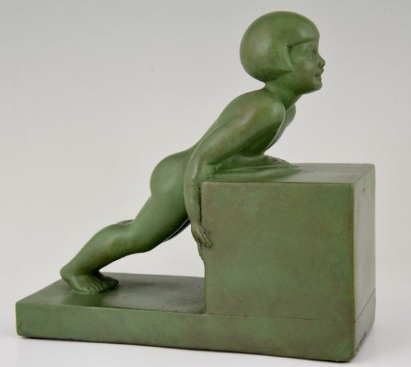 Art Deco bookends with children