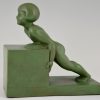 Art Deco bookends with children