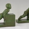 Art Deco bookends with children