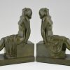 French Art Deco bookends with sitting nudes