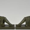 French Art Deco bookends with sitting nudes