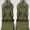 French Art Deco bookends with sitting nudes