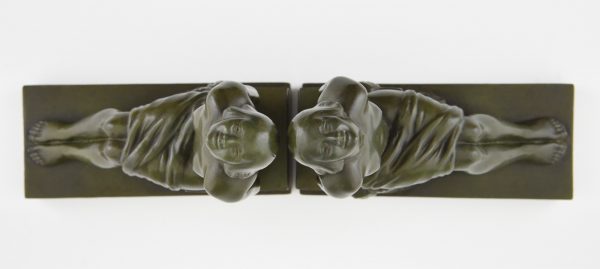 French Art Deco bookends with sitting nudes