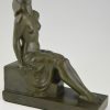 French Art Deco bookends with sitting nudes