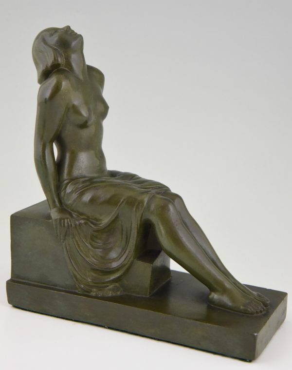 French Art Deco bookends with sitting nudes