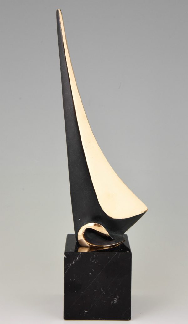 Sculpture abstrait en bronze 1970