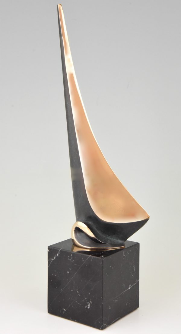 Sculpture abstrait en bronze 1970