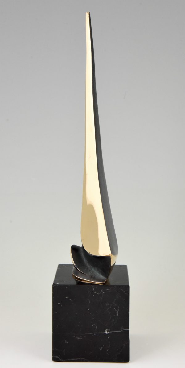 Sculpture abstrait en bronze 1970