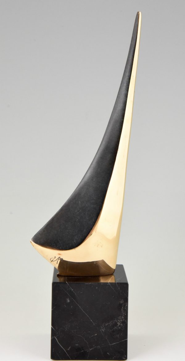 Sculpture abstrait en bronze 1970