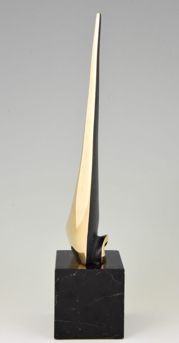 Sculpture abstrait en bronze 1970