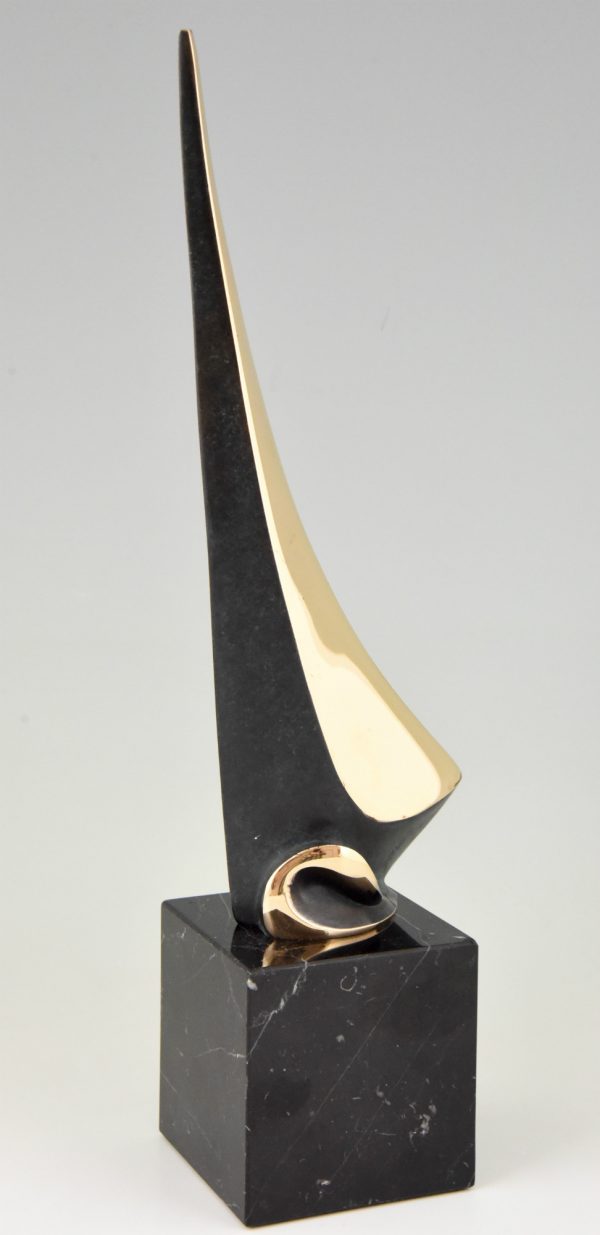 Sculpture abstrait en bronze 1970