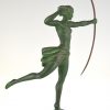 Art Deco sculpture nude with bow Atalante