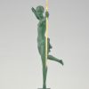 Diana, Art Deco sculpture nude with bow