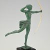 Diana, Skulptur Art Deco Frau mit Bogen