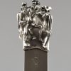 Silvered bronze erotic letter opener with nudes