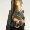 Art Deco bronze sculpture of a scarf dancer on sunburst base