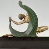 Art Deco Skulptur Bronzen Schleier Tänzerin