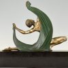 Art Deco bronzen sculptuur danseres met sluier