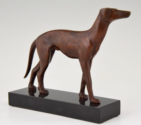Art Deco bronze sculpture greyhound dog