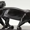 Art Deco bronzen sculptuur twee panthers