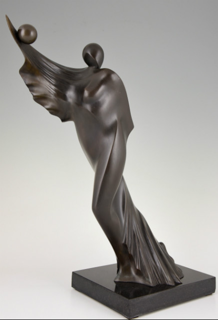 Modern bronze sculpture woman