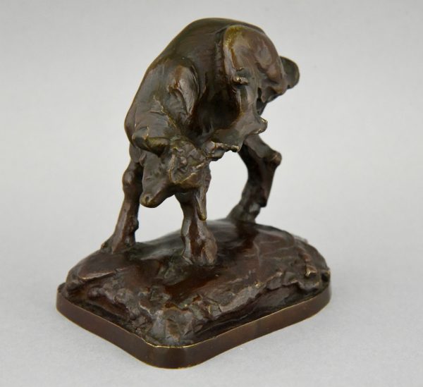 Bronze sculpture of a young goat