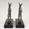 Art Deco bronze bookends with jumping goats.