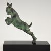 Art Deco bronze bookends with jumping goats.