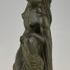 Sculpture bronze Art Deco femme nue drapée