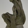 Art Deco bronzen beeld naakte vrouw baadster