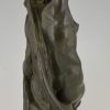 Art Deco bronzen beeld naakte vrouw baadster