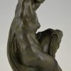 Sculpture bronze Art Deco femme nue drapée