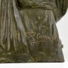 Art Deco bronzen beeld naakte vrouw baadster