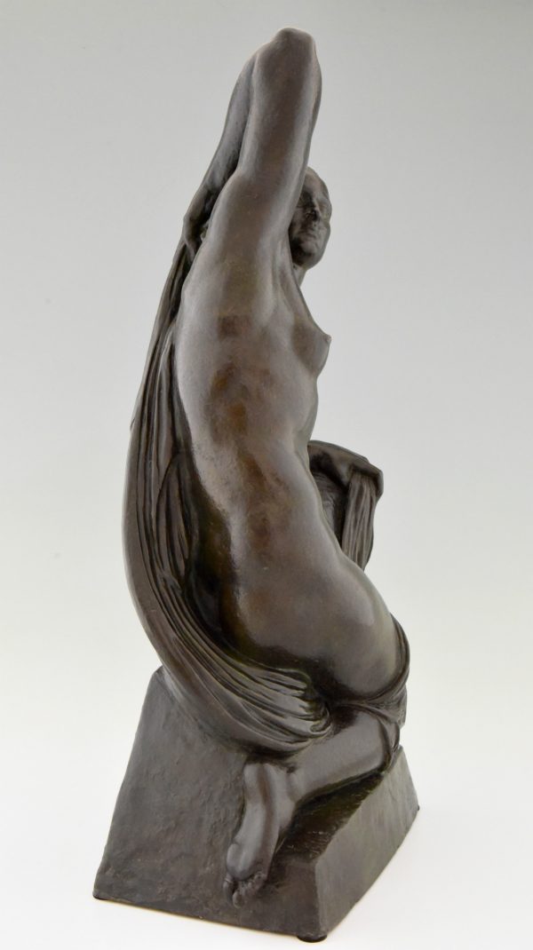 Art Deco bronzen beeld vrouwelijk naakt