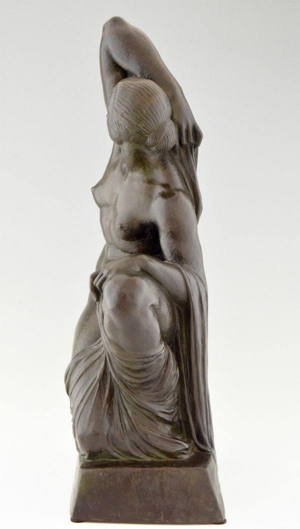 Art Deco bronzen beeld vrouwelijk naakt